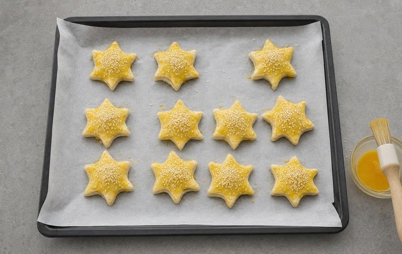 Estrellitas de hojaldre rellenas: paso 4