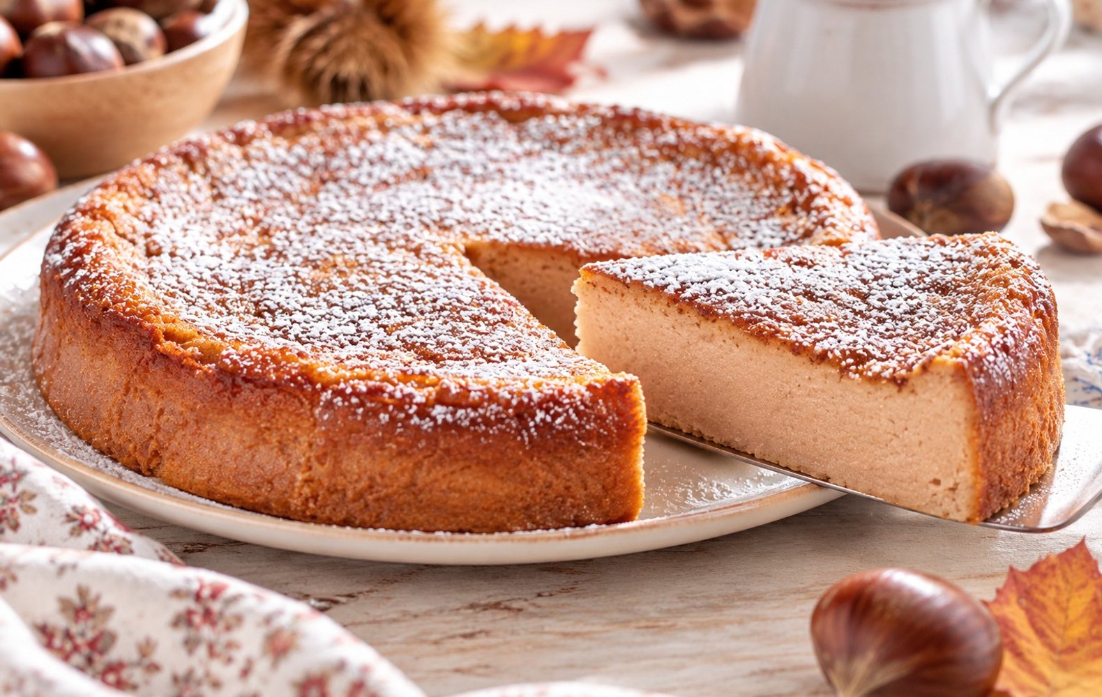 Tarta tierna de castañas