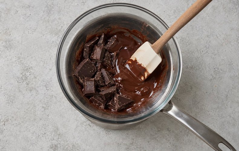 Fudge de chocolate: paso 1