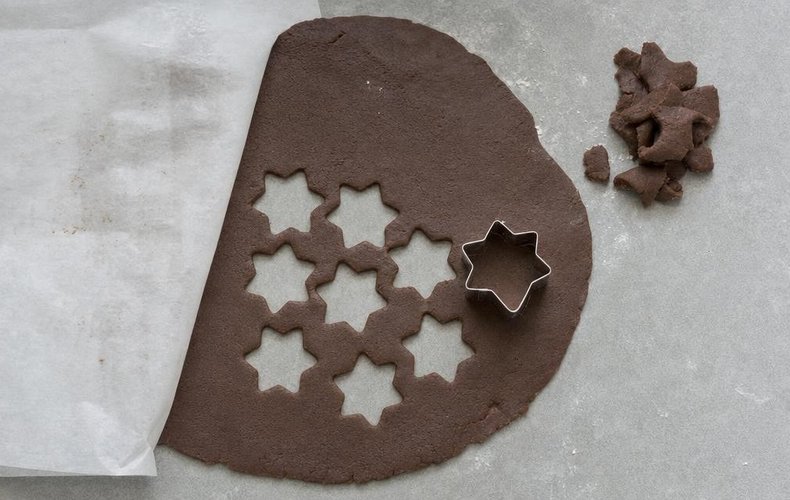 Galletas de Navidad de cacao: paso 3