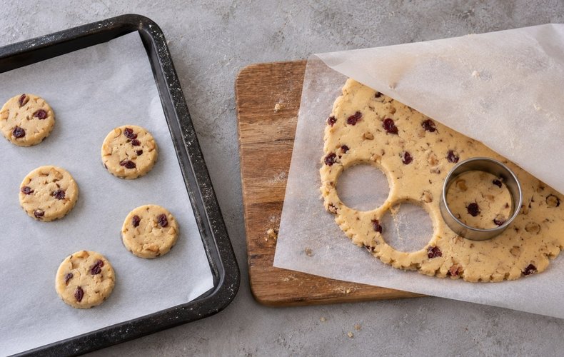 Galletas de nueces y arándanos: paso 4