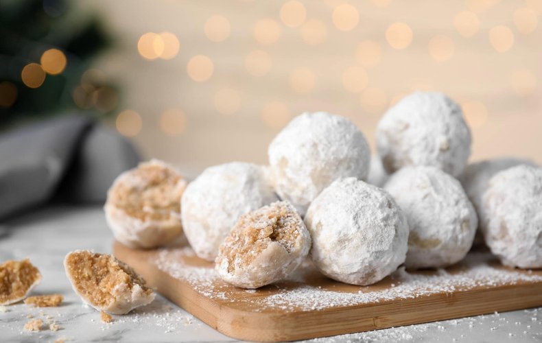 Galletas snowball de nueces