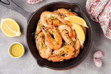 Receta Gambas al limón a la sartén