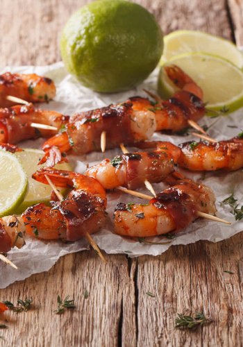 Receta Gambas con lima y bacon