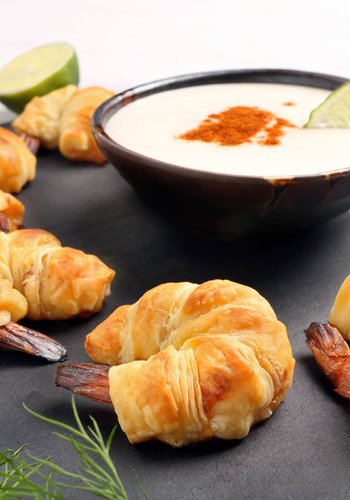 Receta Gambas en hojaldre