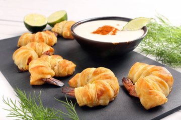 Receta Gambas en hojaldre