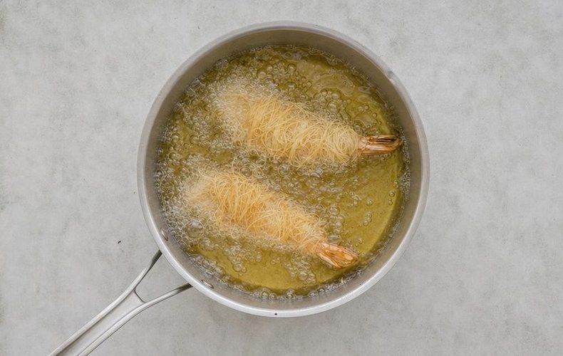 Langostinos en pasta kataifi: paso 4