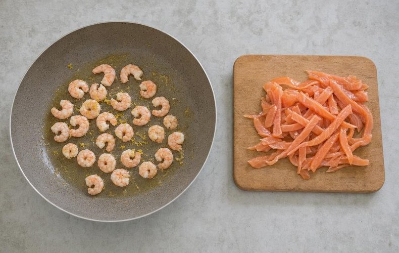 Lasaña de salmón y gambas: paso 5