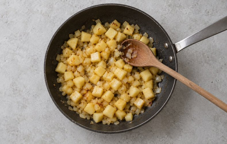Lasaña integral con manzana y gorgonzola: paso 2