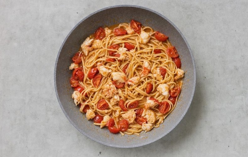 Linguine con bogavante: paso 3