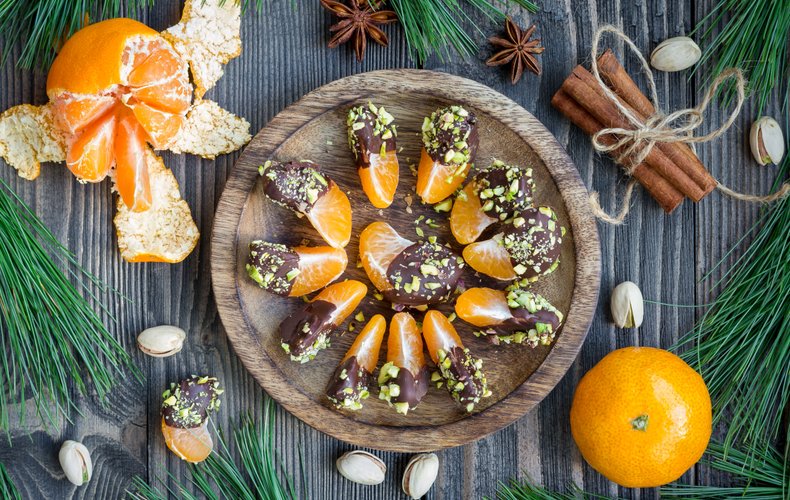 Receta de mandarinas con chocolate