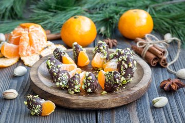 Receta Mandarinas con chocolate