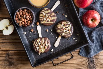 Receta Manzanas con chocolate y caramelo