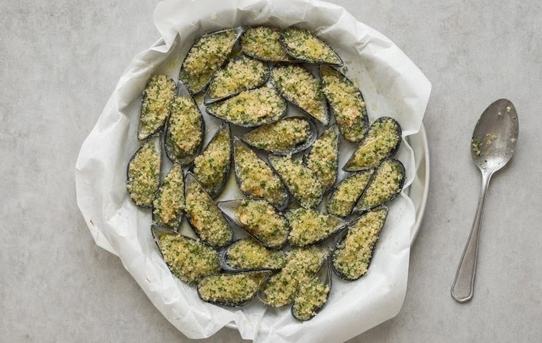 Mejillones gratinados: paso 3