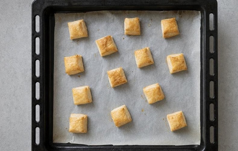 Minicanapés rápidos de hojaldre con brie y mermelada de arándanos rojos: paso 4