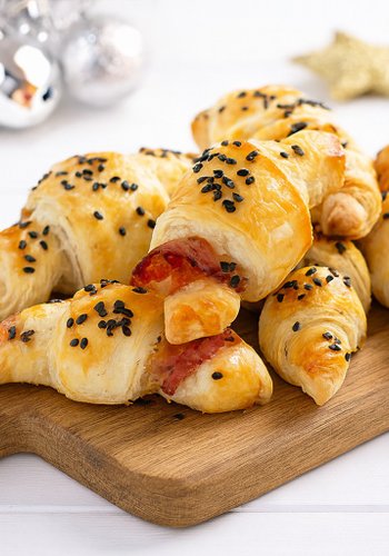 Receta Minicruasanes de hojaldre con bacon