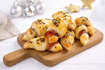 Receta Minicruasanes de hojaldre con bacon