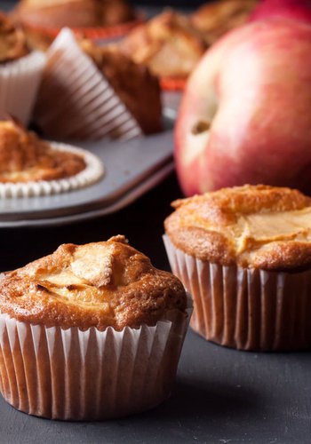 Receta Muffins de manzana y pasas al ron