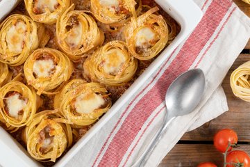 Receta Nidos de tagliatelle al horno