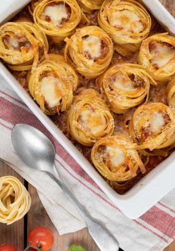 Receta Nidos de tagliatelle al horno