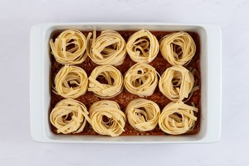 Nidos de tagliatelle al horno: paso 4