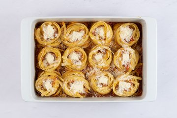 Nidos de tagliatelle al horno: paso 6