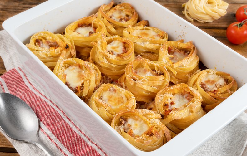 Nidos de tagliatelle al horno: paso 7