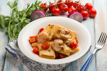 Receta Paccheri con vieiras