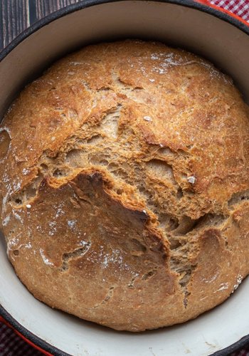 Receta Pan en olla (pan sin amasado)