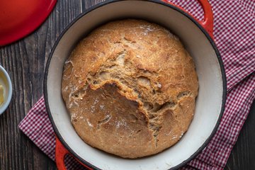 Receta Pan en olla (pan sin amasado)