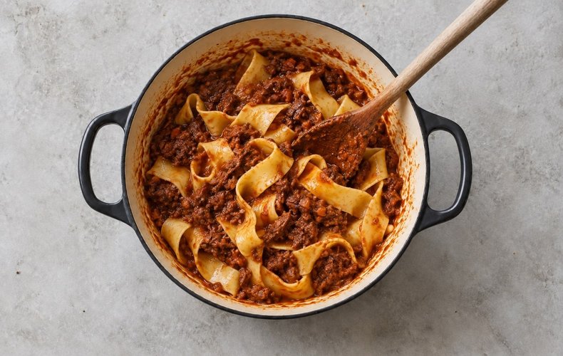 Pappardelle con ragú de jabalí: paso 5