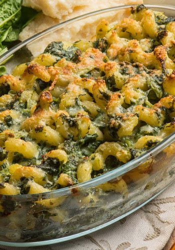 Receta Pasta al horno con gorgonzola y espinacas