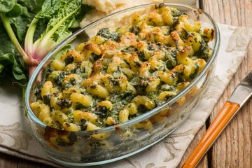 Receta Pasta al horno con gorgonzola y espinacas
