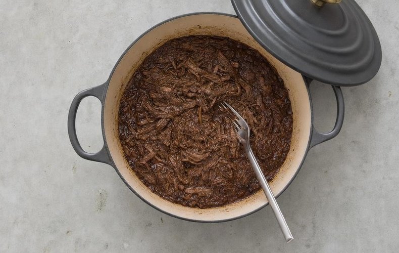 Pasta con estofado de ternera: paso 8