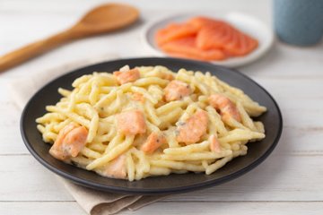 Receta Pasta a los cuatro quesos con salmón