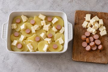 Patatas cremosas con queso: paso 2