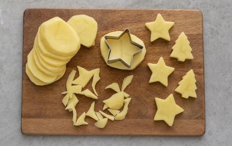 Patatas de Navidad: paso 1
