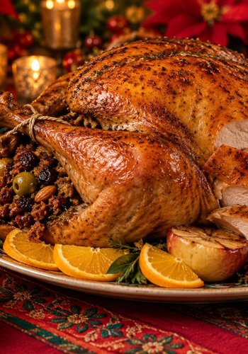 Receta Pavo navideño relleno de picadillo