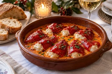 Receta Pimientos del piquillo rellenos de bacalao
