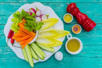 Receta Pinzimonio (verduras crudas con aliño de aceite y limón)