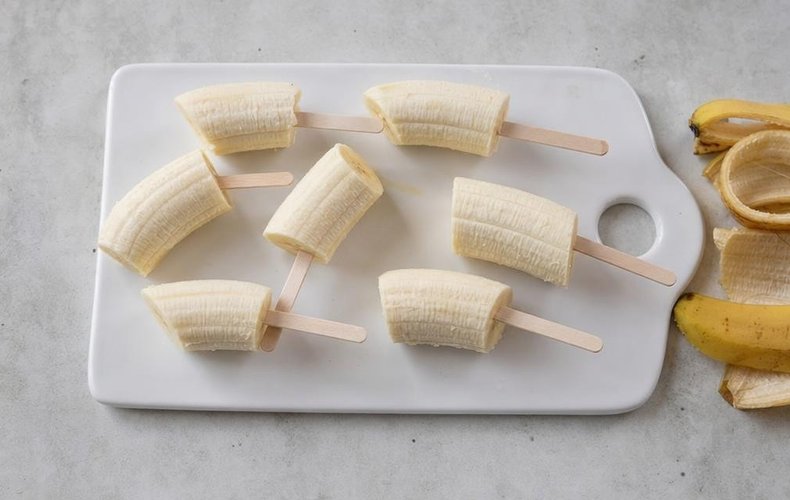 Plátanos con chocolate: paso 2