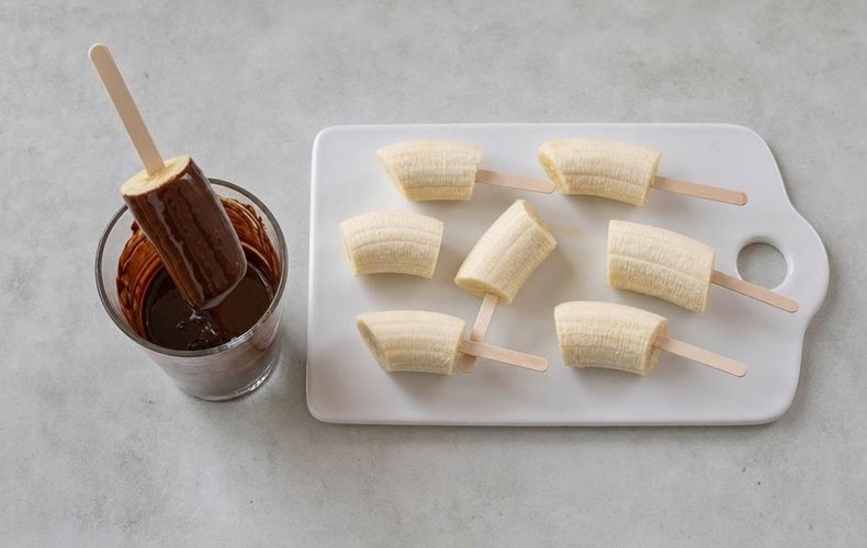 Plátanos con chocolate: paso 3