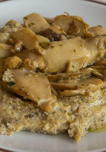 Receta Polenta taragna con setas
