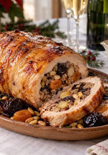 Receta Pollo relleno a la catalana