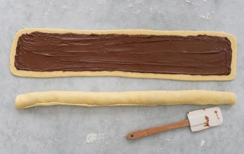 Corona de Navidad con Nutella: paso 5