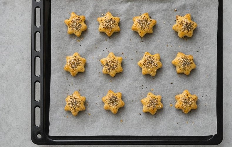 Galletas saladas de Navidad: paso 8