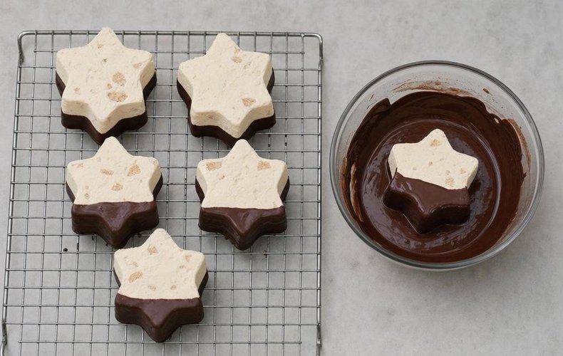 Semifrío de turrón estrella de Navidad: paso 6