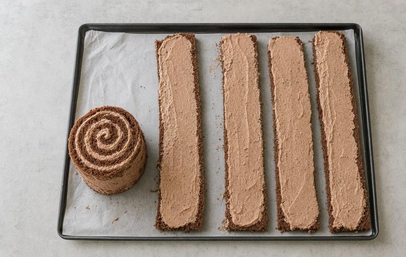 Tronco de Navidad de Nutella y mascarpone: paso 8