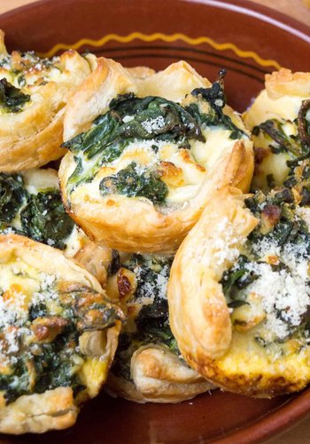 Receta Cestitas de hojaldre con ricotta y espinacas
