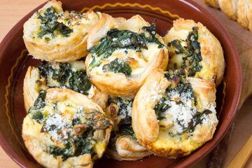 Receta Cestitas de hojaldre con ricotta y espinacas